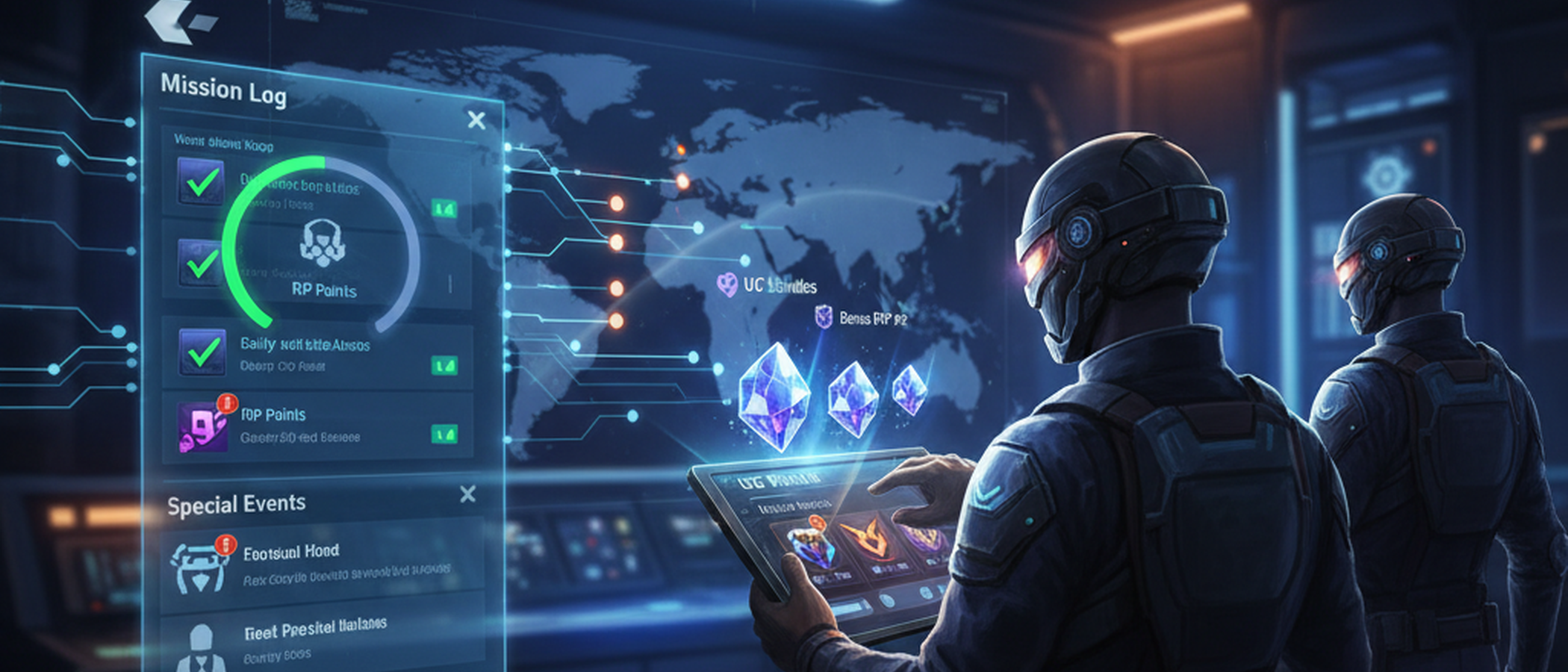 A screenshot of the PUBG Mobile mission log, highlighting completed daily and weekly missions, with RP points visibly accumulating.